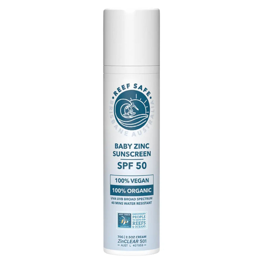 Bottle of Reef Safe Baby Zinc Sunscreen SPF50