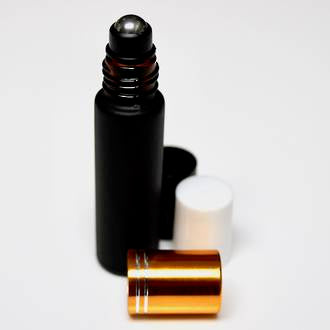 Matte black glass roll-on: 10ml